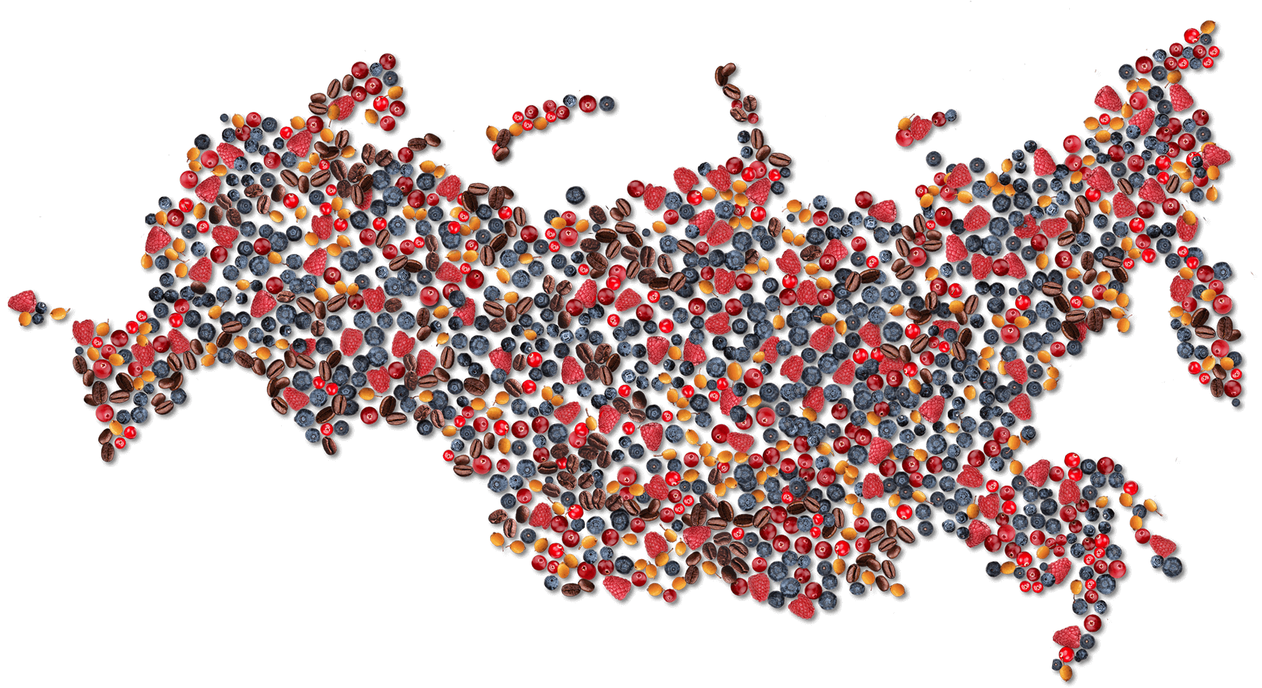 Карта России из ягод